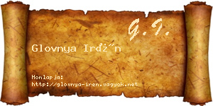 Glovnya Irén névjegykártya